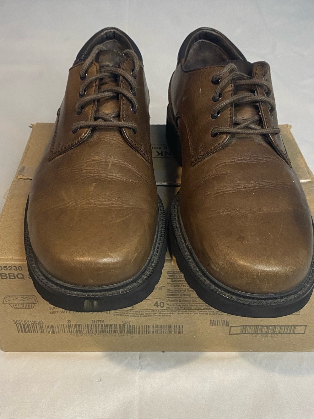 Rockport Brown Leather Lace-Up Oxfords
